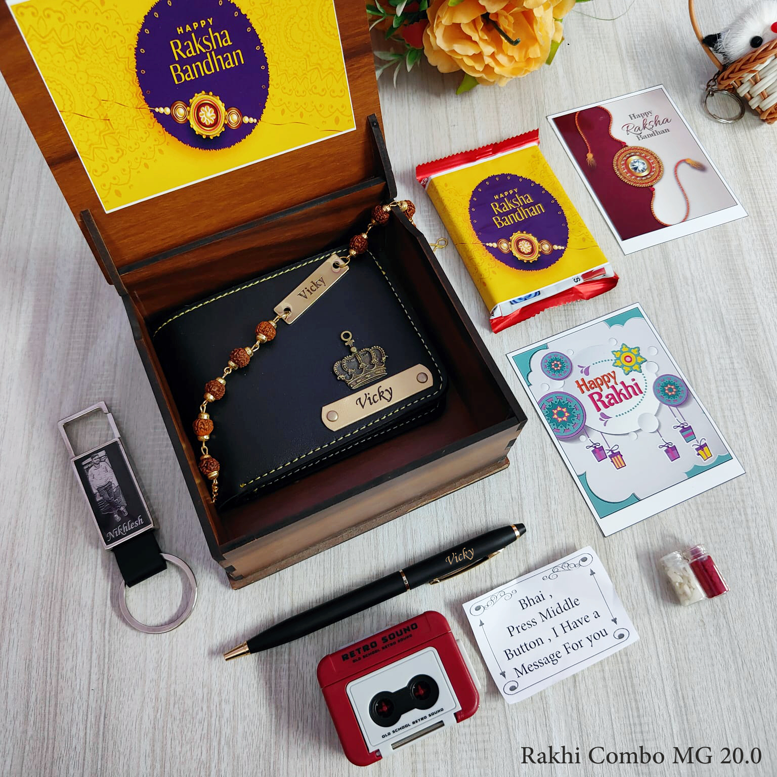 Personalised Tape Recorder Raksha Bandhan Combo